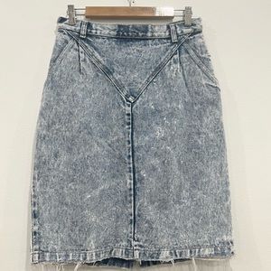 Vintage 1950s Rivington Distressed Washed Denim Denim Pencil Skirt